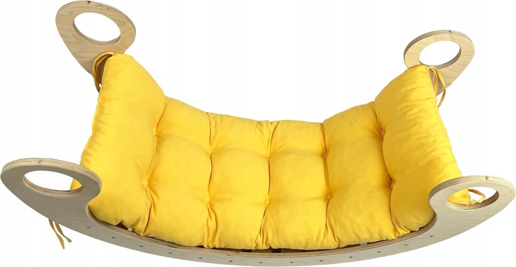 Kinderwippe Dekokissen Gelb XL - 120 x 60 x 8 cm, für Jungen und Mädchen ab 6 Monaten, mit hochwertiger Schaumstoff- und Stoffverarbeitung