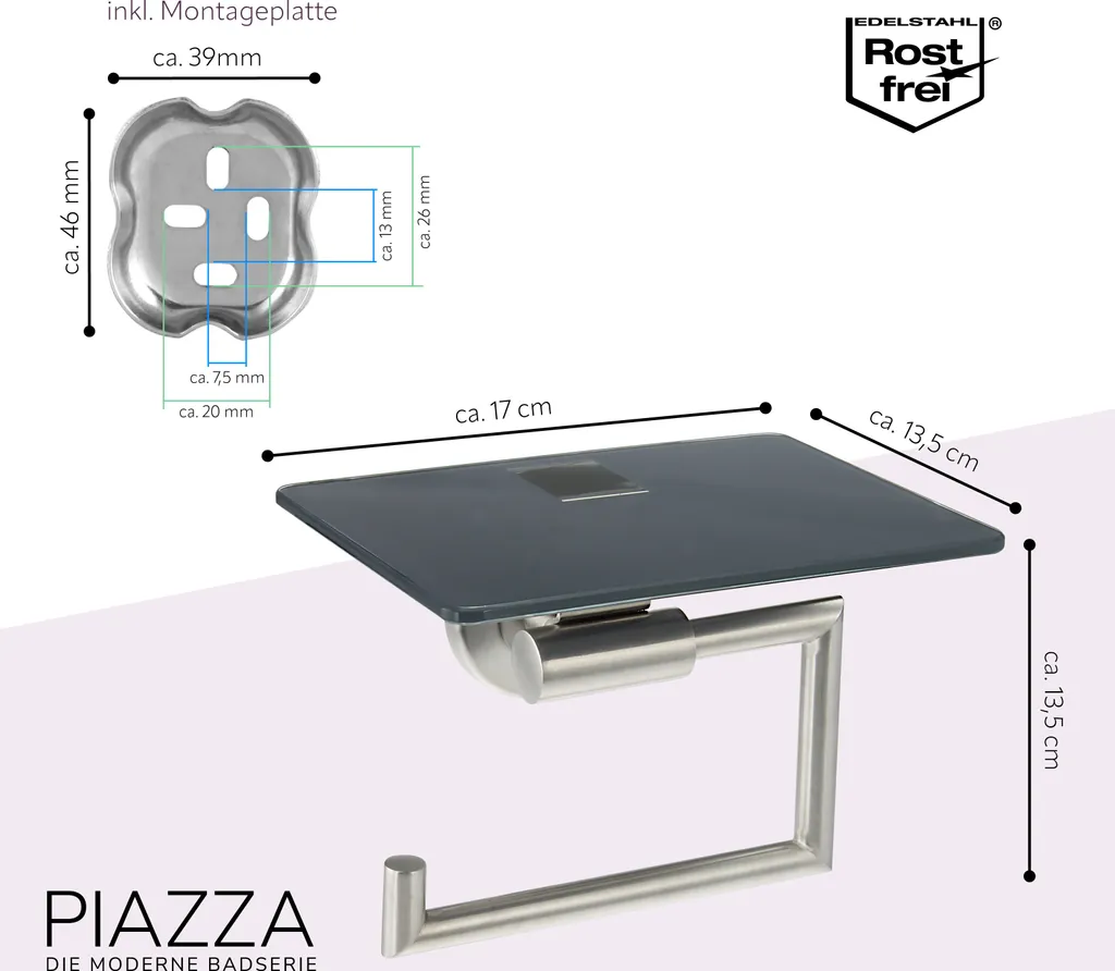 Mensola doccia cestello box doccia a muro portasapone bagno in acciaio