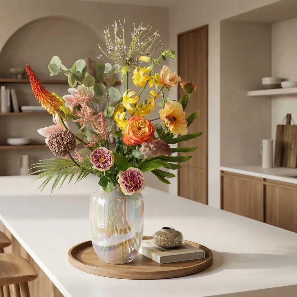 Bouquet de fleurs exotiques artificielles 105 cm 13 tiges Real Touch - 3