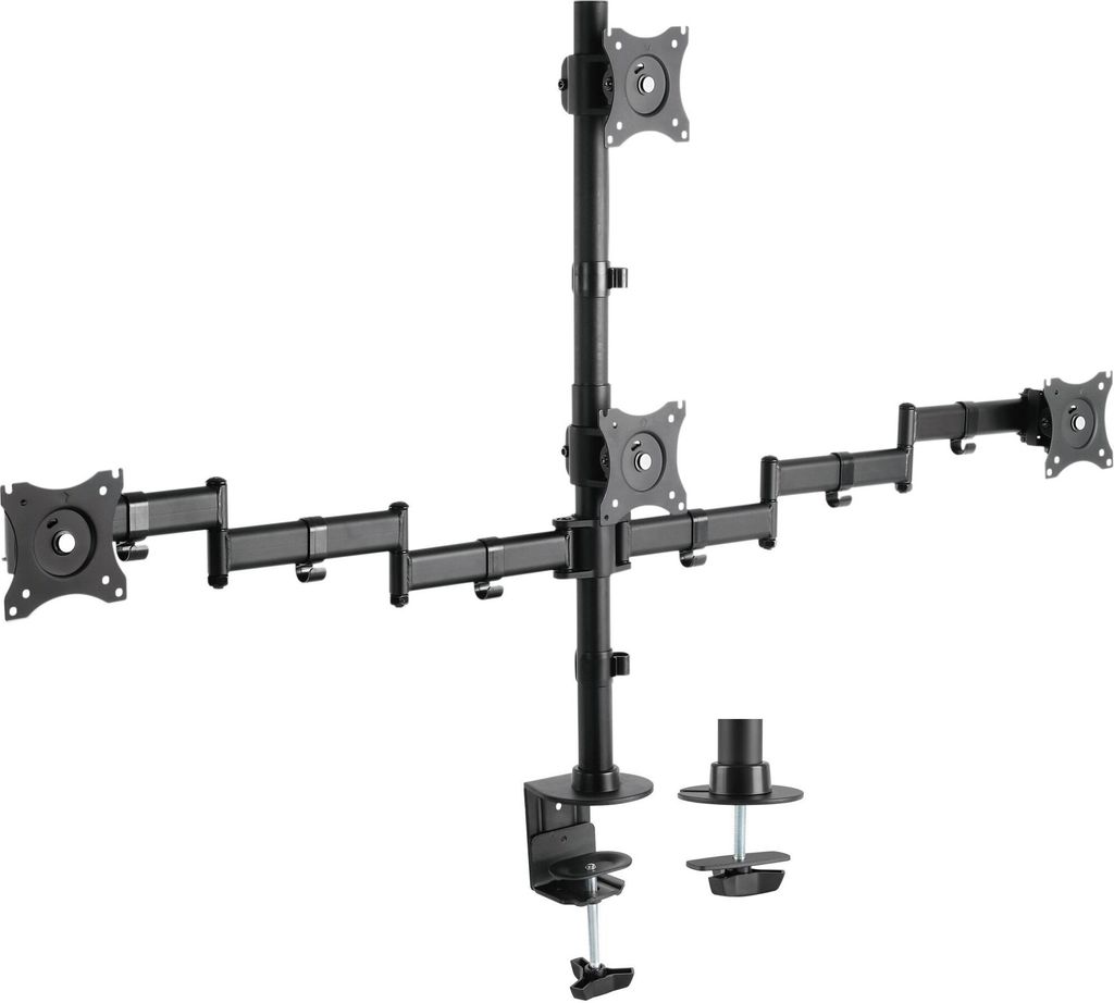 Monitorhalterung Q05BSV für 13-27 Zoll Monitore, VESA 75x75/100x100, bis 32 kg, 360° drehbar, neigbar, Tischdurchführung