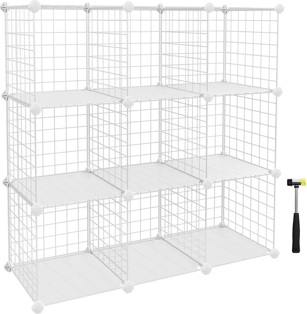 Étagère sans vis à 9 compartiments blanche modulable pour rangement - 2