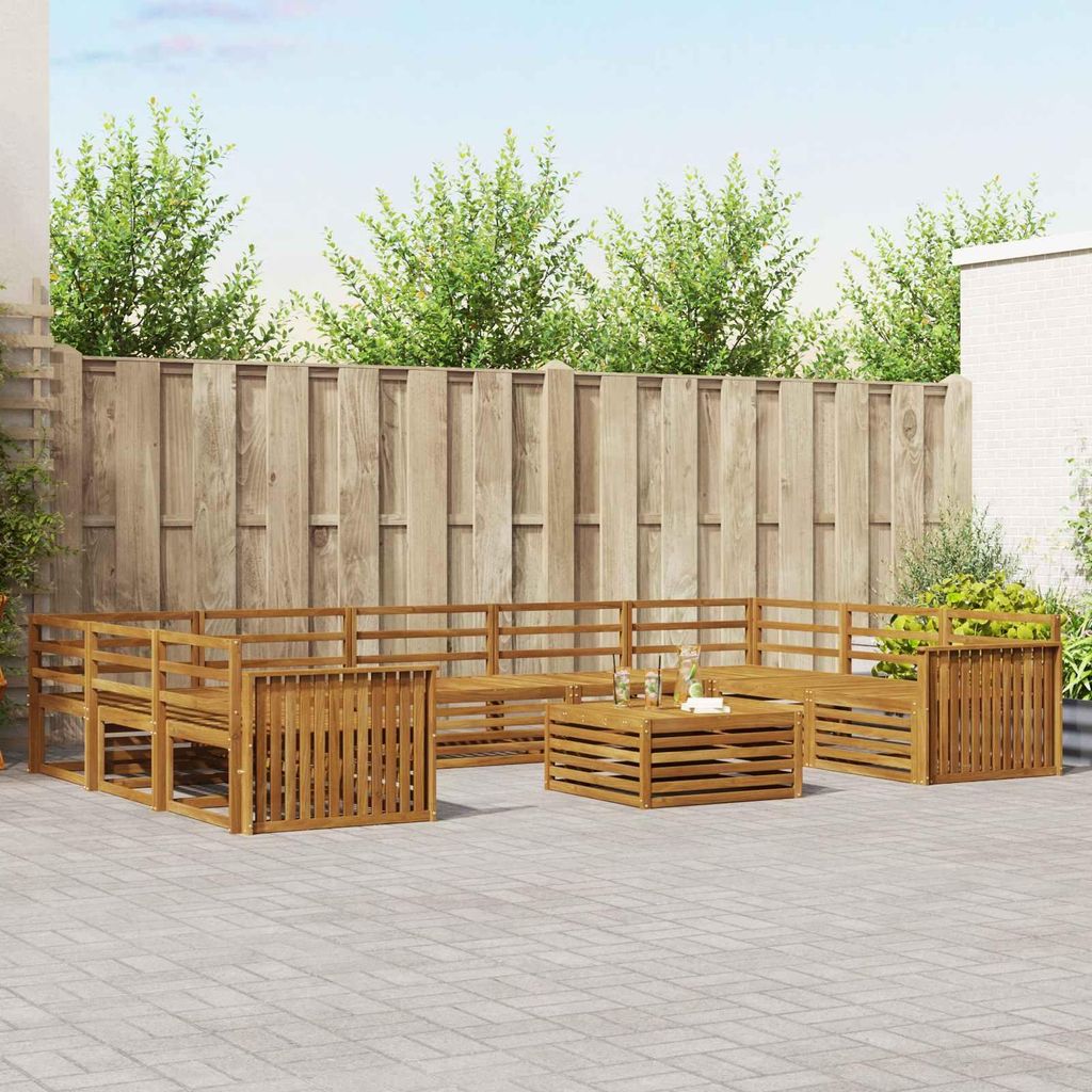 "Neues Produkt" Sofagarnituren - CLORIS - Terrassen-Sofa - 10 pcs - Natur Massivholz Akazie - Modern Gartensofas V1638