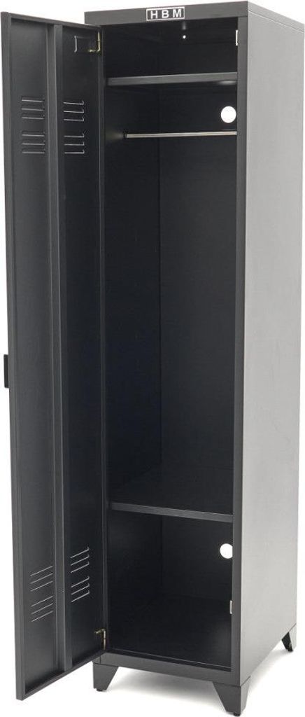 Schließfachschrank 43x50x180cm schwarz Schließfach Spind Werkstattschrank