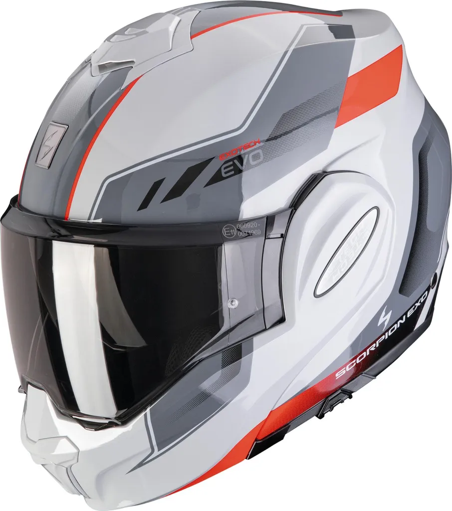 Casque Scorpion Exo-Tech Evo Socius Gris Rouge XL - Idéal Route et Ville
