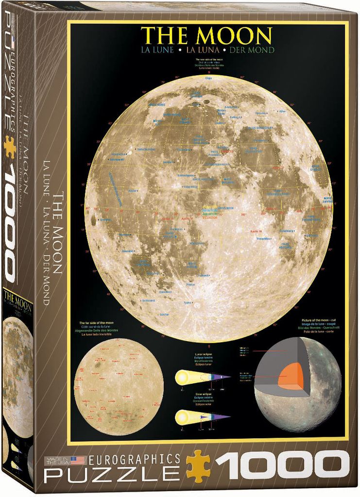 1000 Teile Puzzle Der Mond mit Daten und Querschnitt