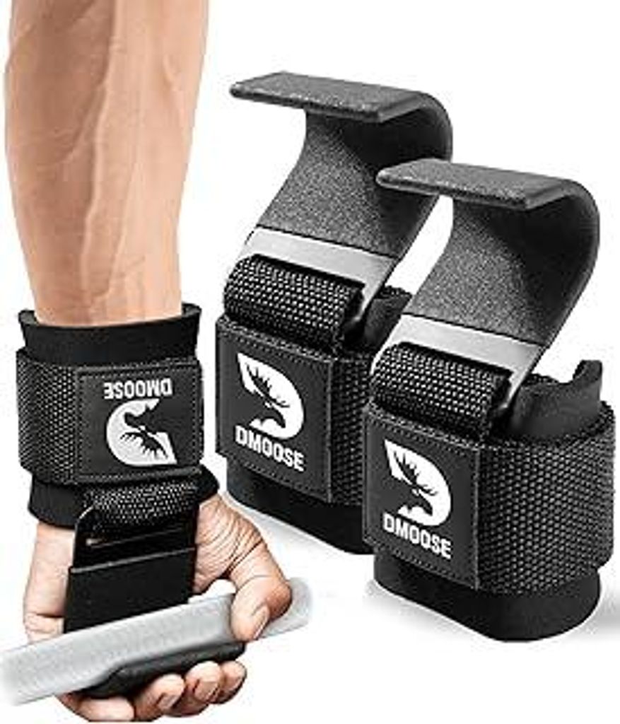 DMoose Fitness Zughilfen Krafttraining für Männer & Frauen (Paar) - Reißfestes Nylon mit 8 mm dicke Handgelenk straps - Zughilfe Gym für Kraftd...