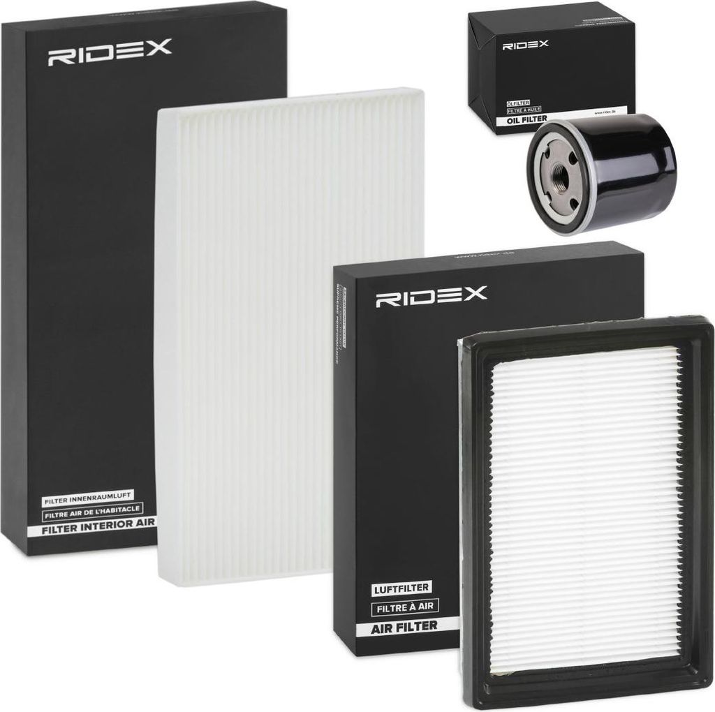 RIDEX Filterset Inspektionspaket Filtersatz für FORD Transit Mk7 Pritsche / Fahrgestell (V363, FED, FFD) für NISSAN JUKE (F15)