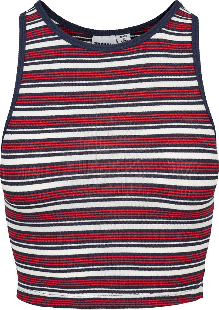 Urban Classics Ladies - Cropped Rib Stripe Tank Top - L