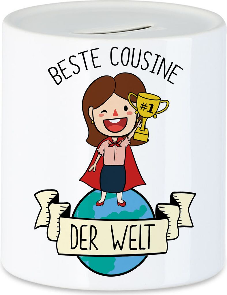 Beste Cousine Der Welt Spardose Lieblingscousine Geschenkidee Geburtstag Verwandtschaft Tante Onkel