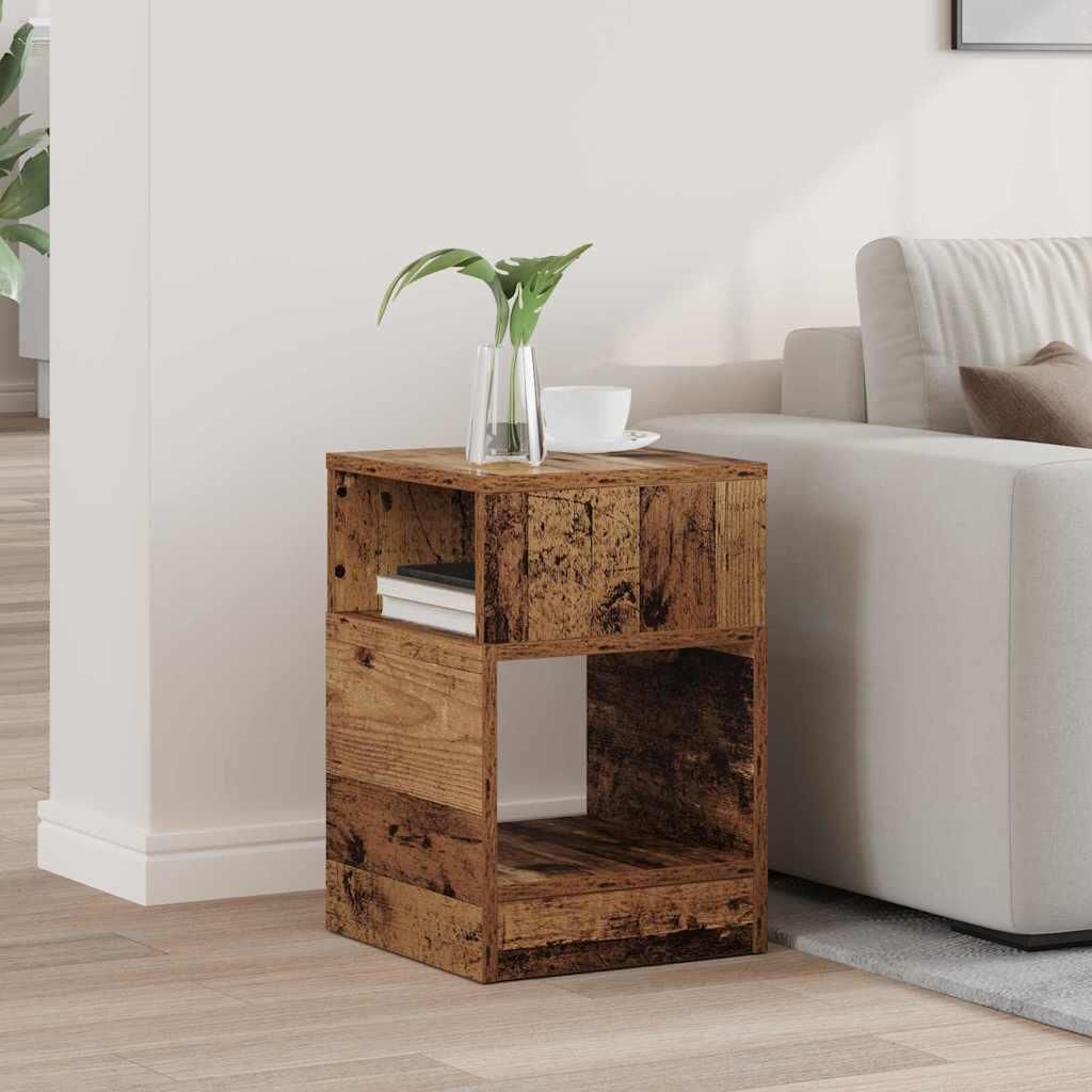 "Schlussverkauf" Wohnzimmer Beistelltisch - rechteckiger Kaffeetisch - Altholz 30,5x30x45 cm Holzwerkstoff C13737
