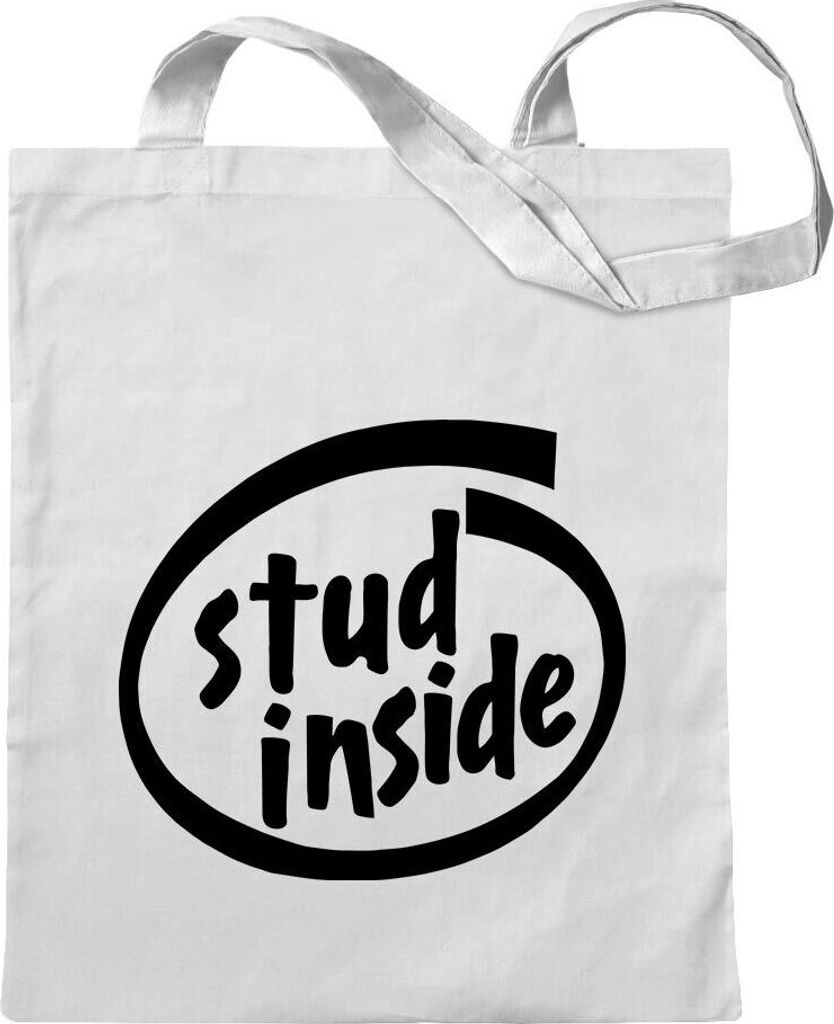 Kiwistar - Baumwolltasche - weiss - Stud inside Zucht Farm Pferd - Tragetasche Stoffbeutel Umhängetasche langer Henkel
