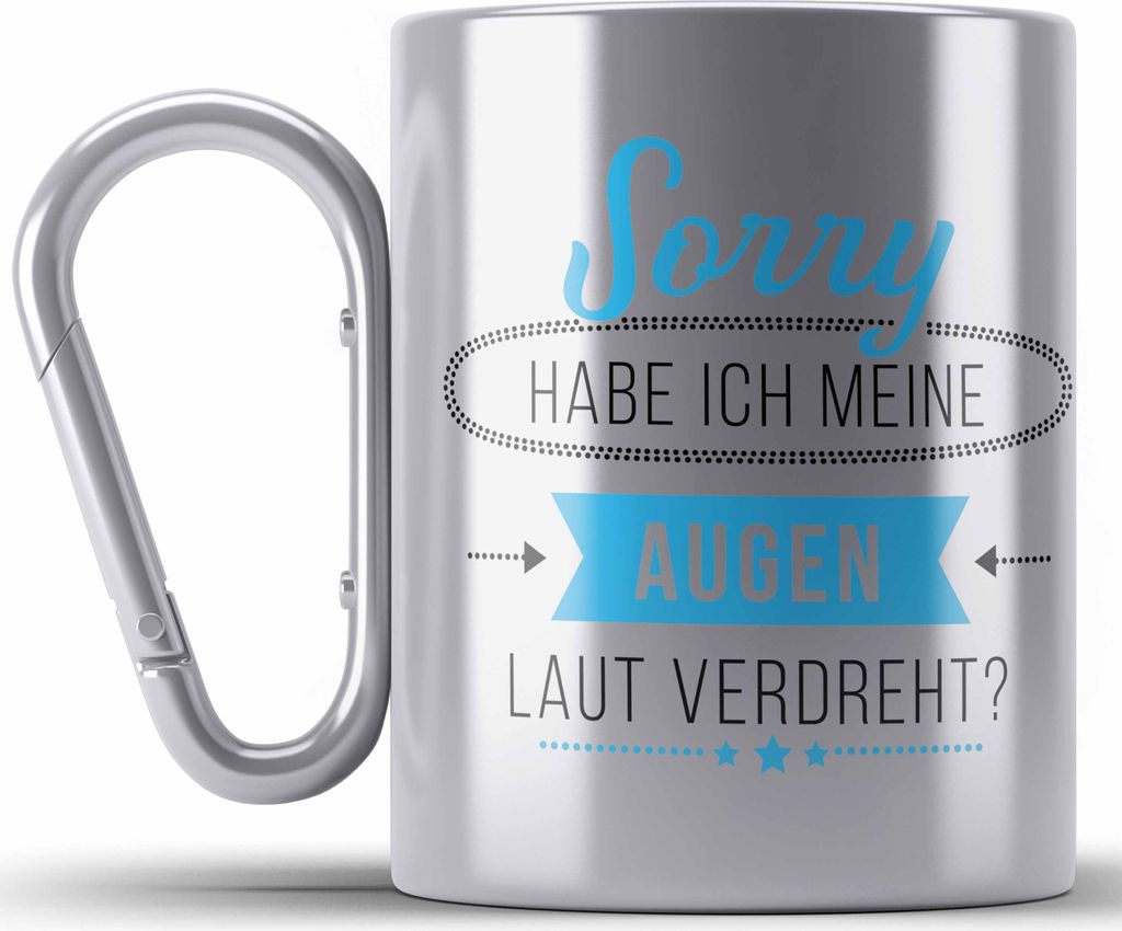 Trendation - Lustige Edelstahl Tasse Karabiner mit Sprüchen Männer Frauen Karabiner Edelstahl Tasse Karabiner Edelstahl Spruch Frech Sarkasmus Ge...