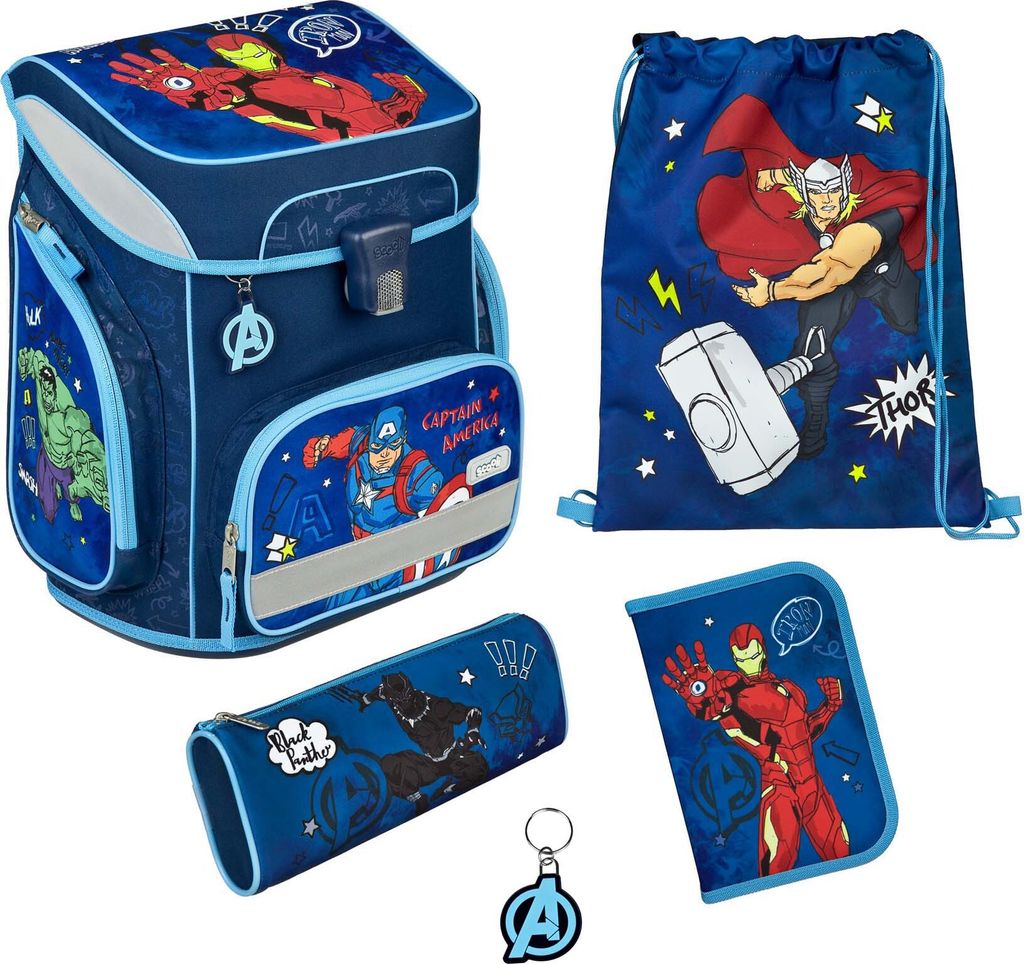 SCOOLI EasyFit Avengers Schulranzen Set, 5tlg. Produktbild 