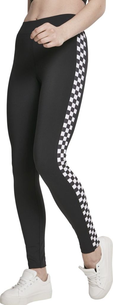 Urban Classics Ladies - SIDE CHECK Leggings schwarz - XS