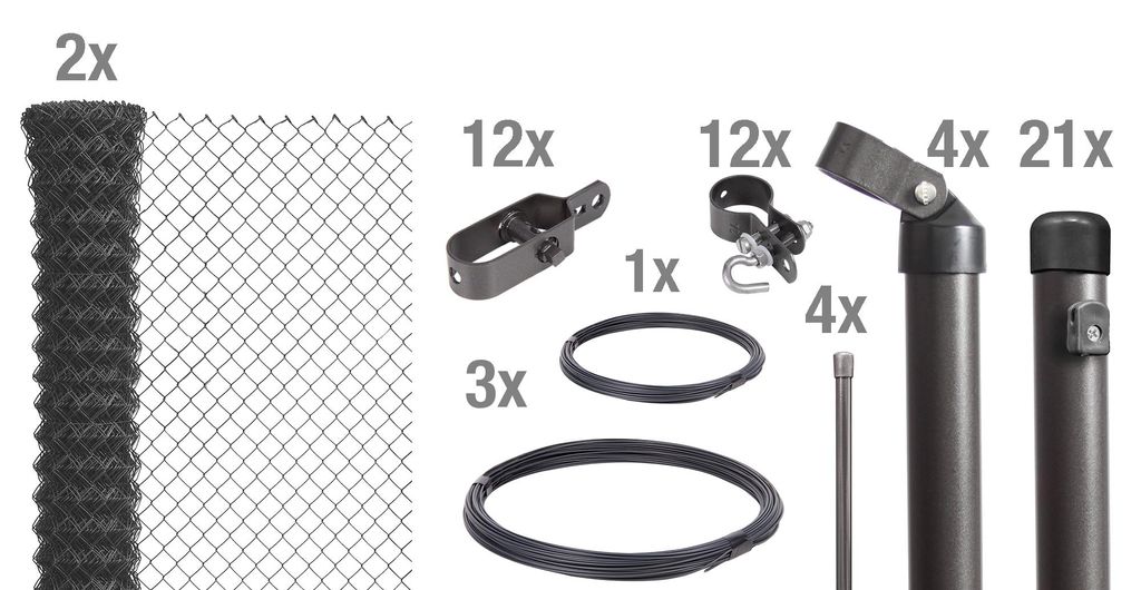 Alberts 634223 Maschendrahtzaun als Zaun-Komplettset, zum Obrázek produktu 
