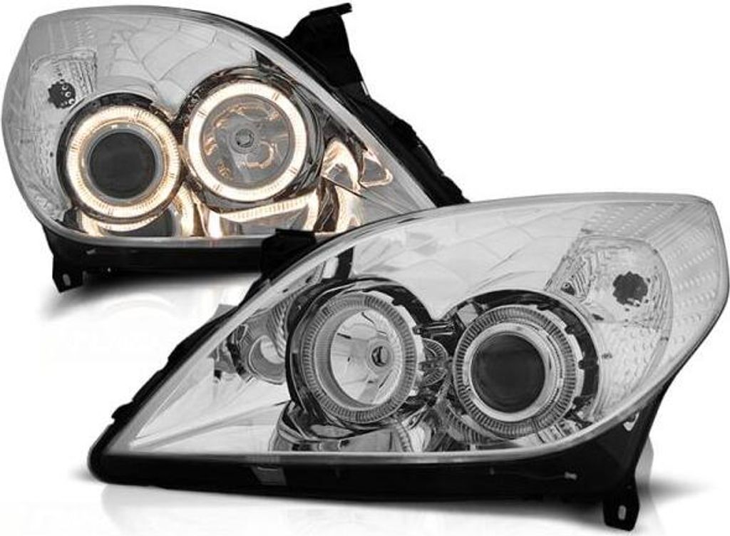 Scheinwerfer Angel Eyes passend für Opel Vectra C / Signum Facelift Bj. 05-08 Chrom