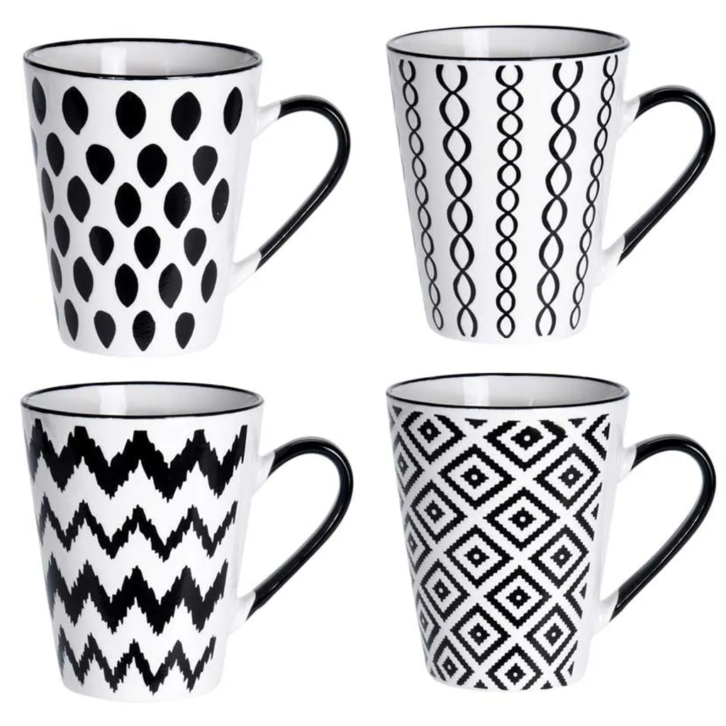 Set Tazzine da Caffè Scandinave EH Excellent Houseware - 4 Pezzi con Stand