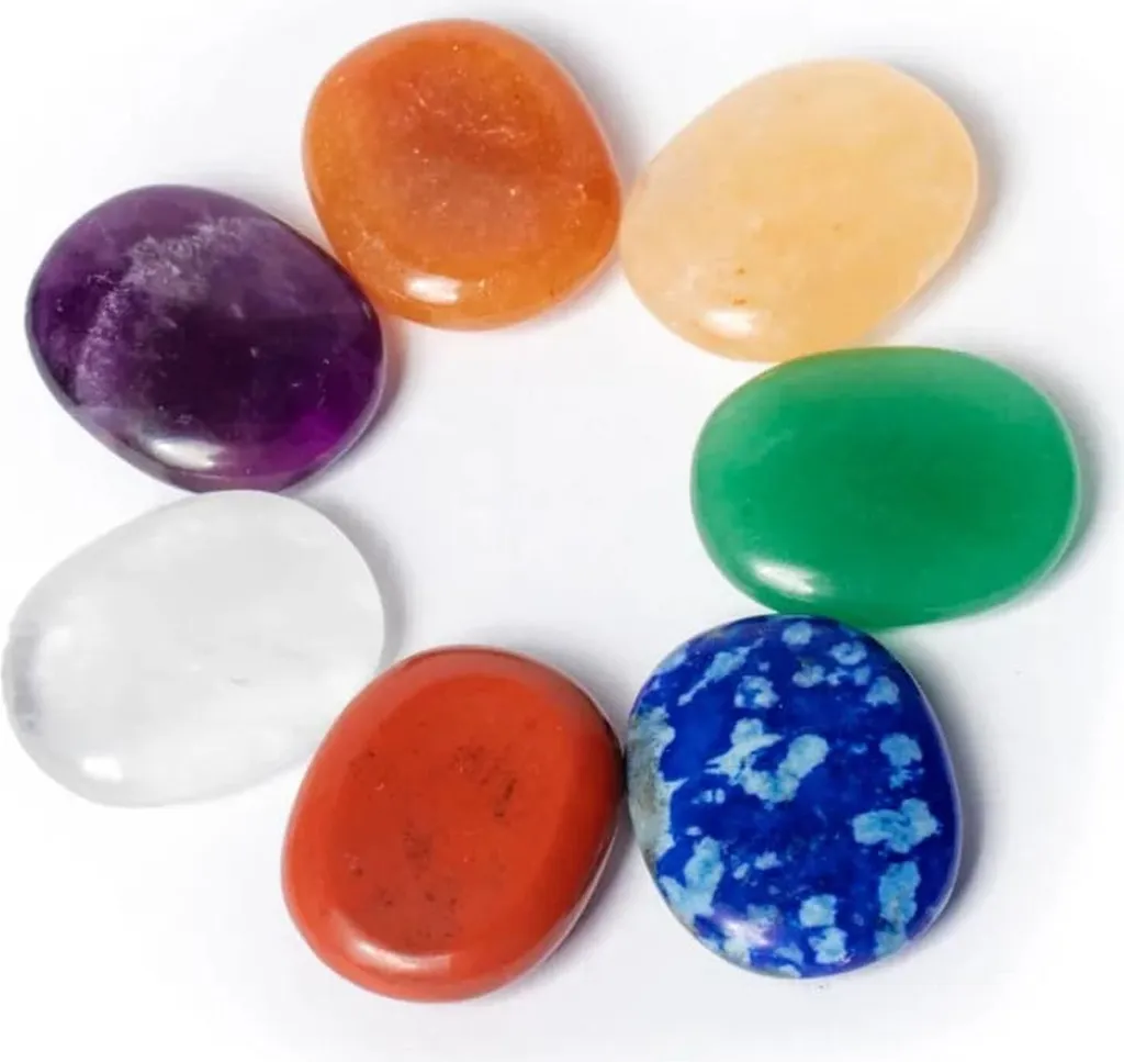 Pierres de Palmier 7 Chakras - Cristaux de Méditation et Bien-être