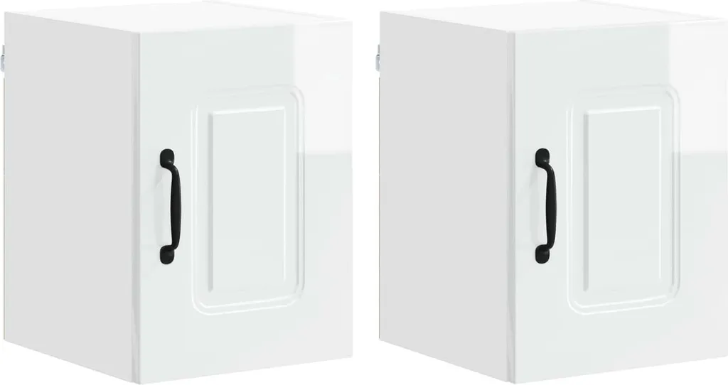SYFAX™ Mobile da cucina Kalmar 2 pz Bianco Lucido 30x31x40 cm Salvaspazio