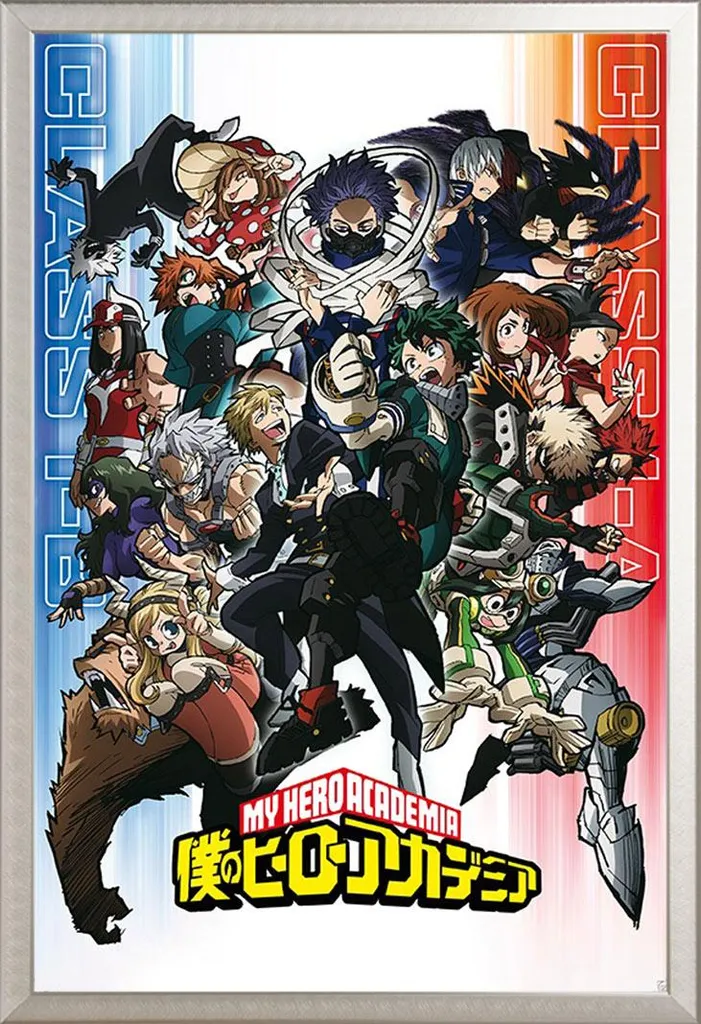 Affiche My Hero Academia protégée sous cadre alu Shinsuke vitre acrylique