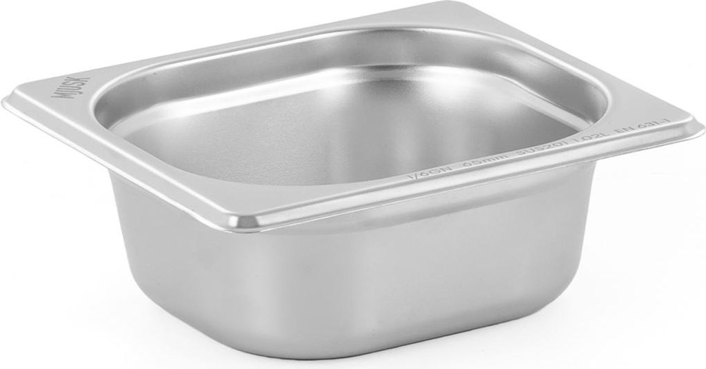 TECHNICA Behälter GN 1/6 65 mm aus Edelstahl | Gastro Container stapelbar | Edelstahlwanne Küche | Hitzebeständig -40 °C bis 300 °C | Gastronorm