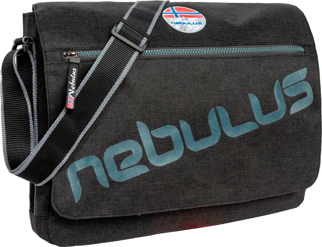 Nebulus Messenger Bag, Umhängetasche MARYLAND, Umhängetasche , Schultertasche , P6096 - Uni, schwarz-grau, onesize
