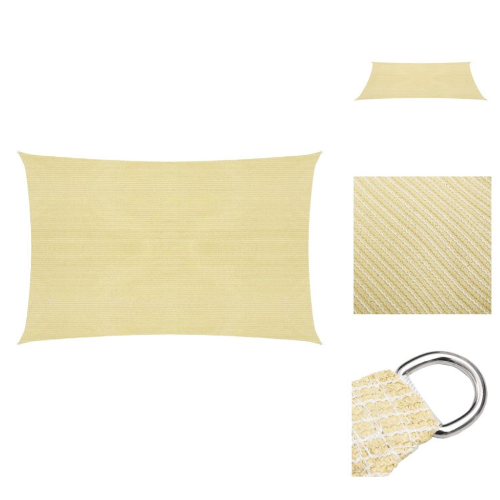 vidaXL Sonnensegel 160 g/m² Beige 3x4 m HDPE - Sonnenschirme & Sonnenschutze