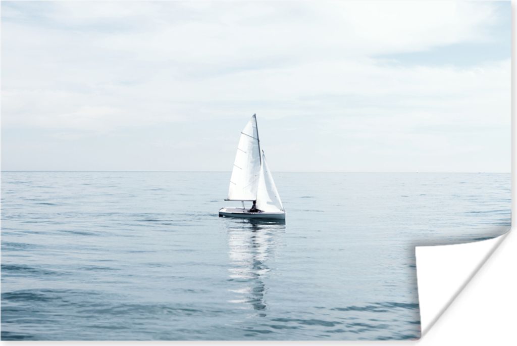 MuchoWow Poster Meer - Segelboot - Blau 180x120 cm - Fotoplakat