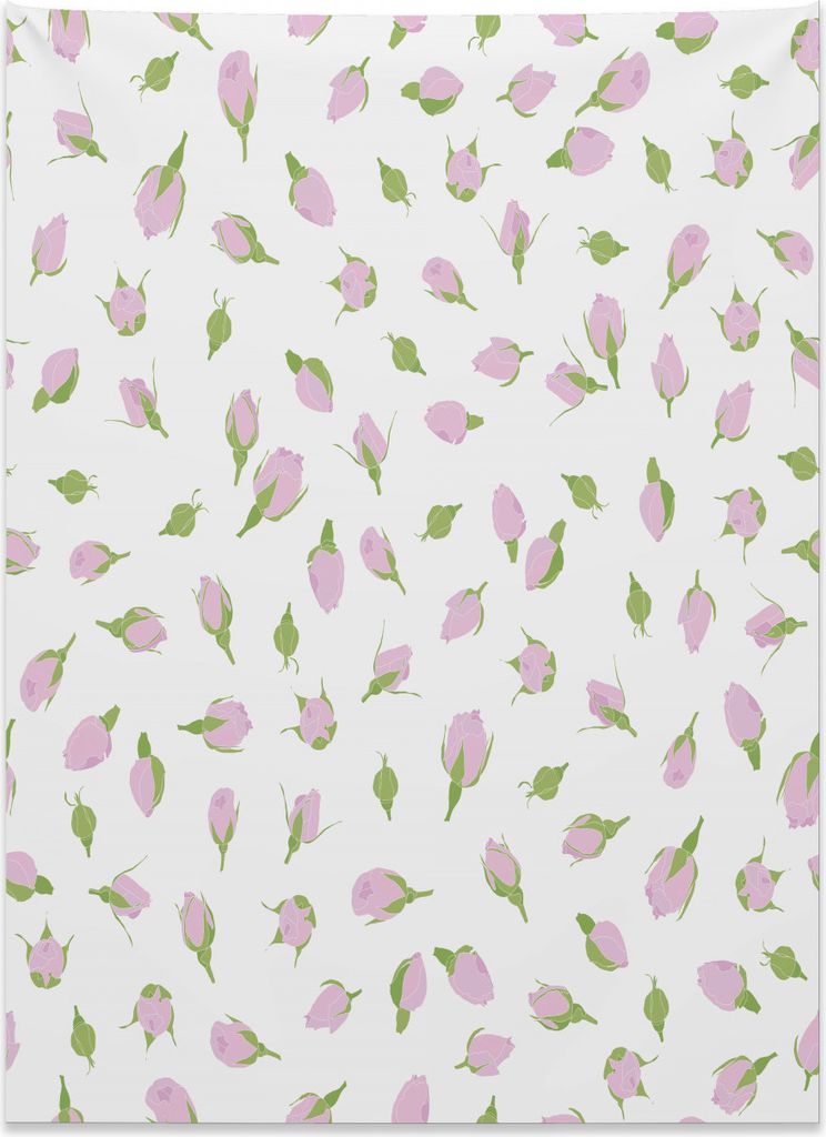 Abakuhaus Rose Wandteppich, Rosenknospen Romantic Nostalgic aus Weiches Mikrofaser Stoff Kein Verblassen Klare Farben Waschbar, 110 x 150 cm, Farng...