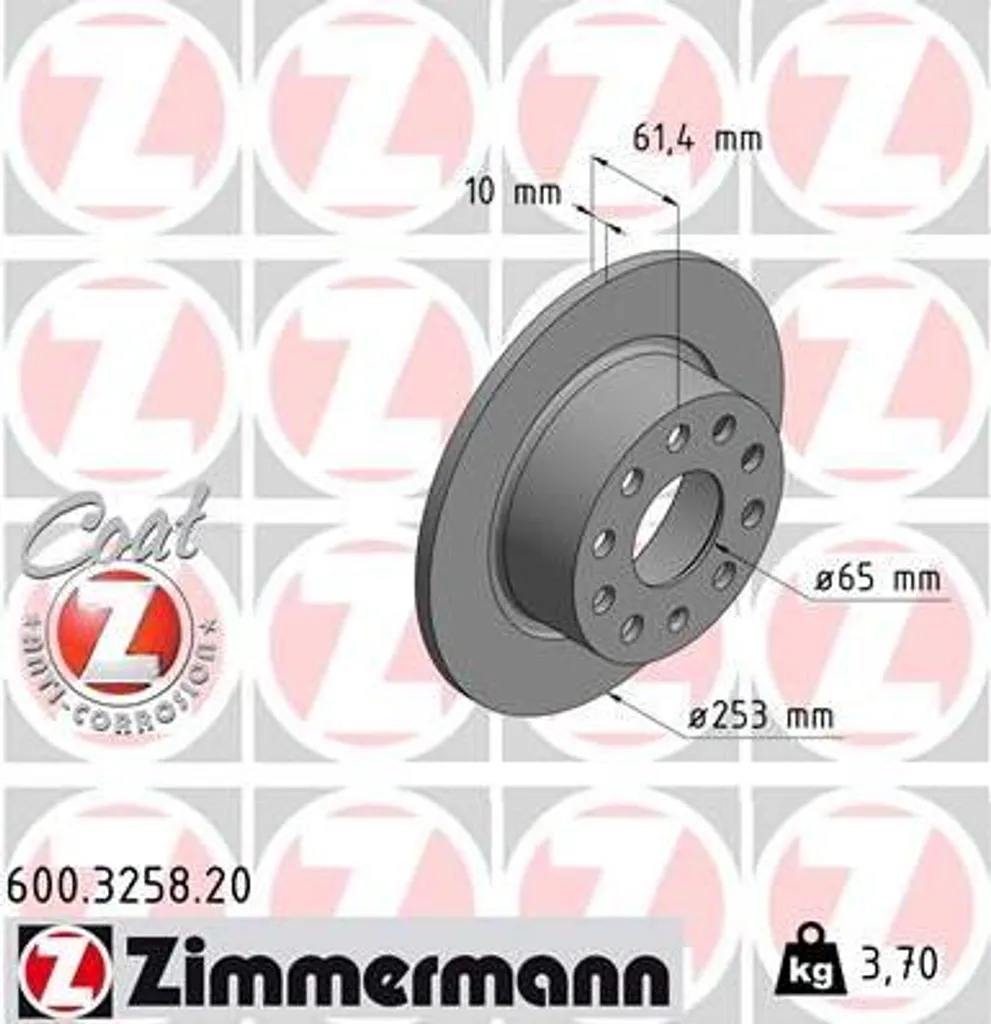 Disque de frein pour Octavia 5Q0615601C Zimmermann idéal pour la ville