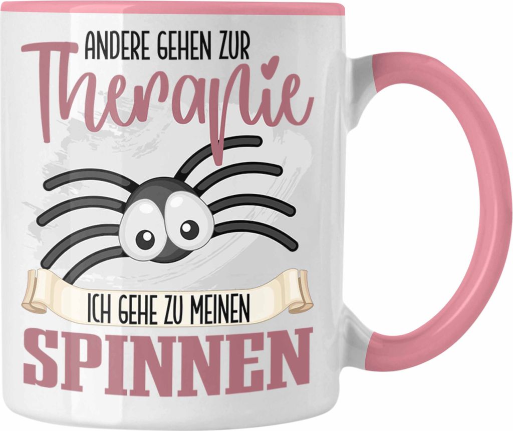 Trendation - Spinnen Züchter Tasse Besitzer Geschenkidee Lustiger Spruch Spinnen Liebhaber (Rosa)