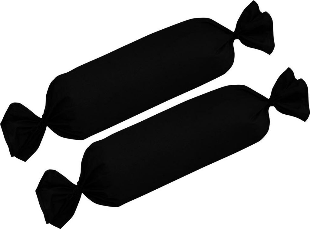 Bettwaren-Shop Single Jersey Kissenbezug Ulm 2er Pack 15x40 cm für Nackenrollen schwarz