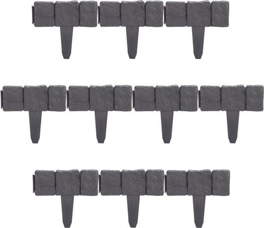 Rabattkante Steinoptik 10er Set anthrazit