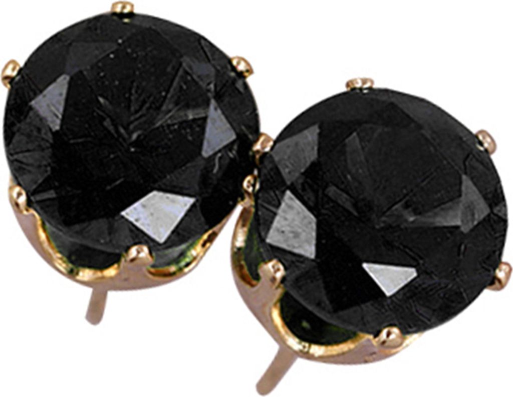 Ohrstecker, elegant, passend zu Zirkonia, rund, exquisite Ohrringe für Dating-Schwarz + Gold