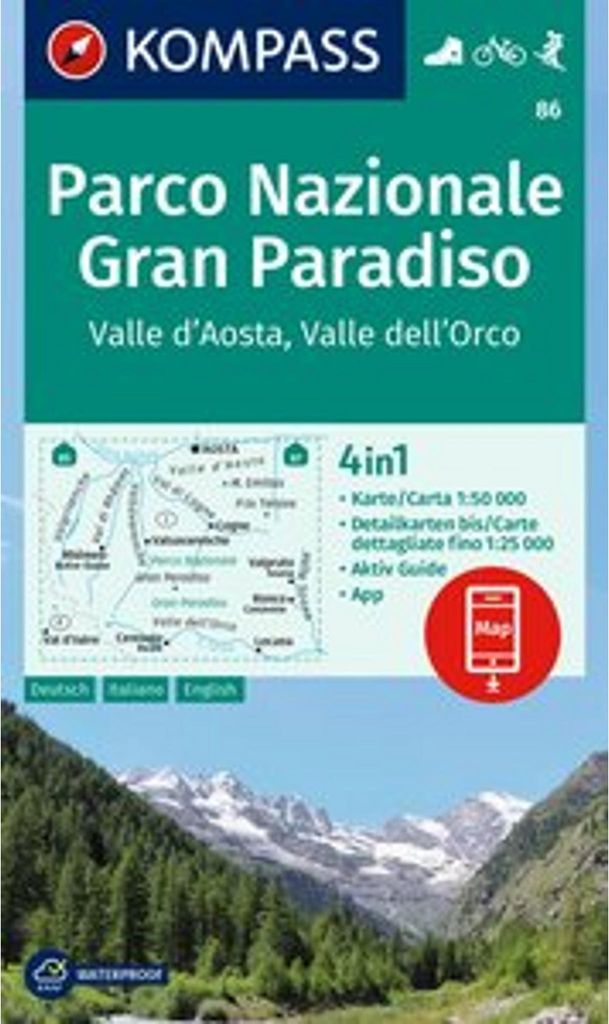 KOMPASS Hiking Map 86 Parco Nazionale Gran Paradiso, Valle Obrázek produktu 