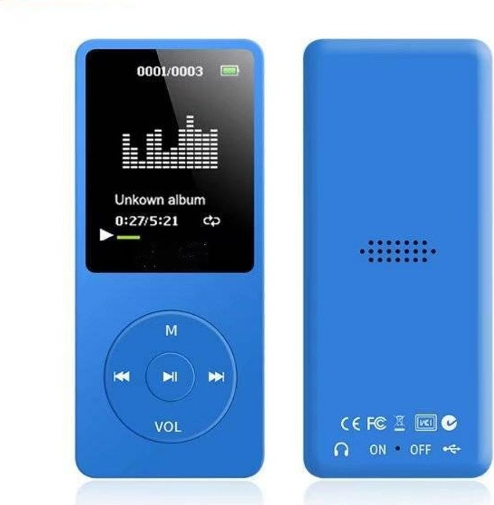 AIORBER MP3 MP4 Musik-Player für Kinder, 16GB Speicher, 1,8 Zoll Farbdisplay, integrierter Lautsprecher, Schnellladung, tragbar,MP3-Player,Schwarz