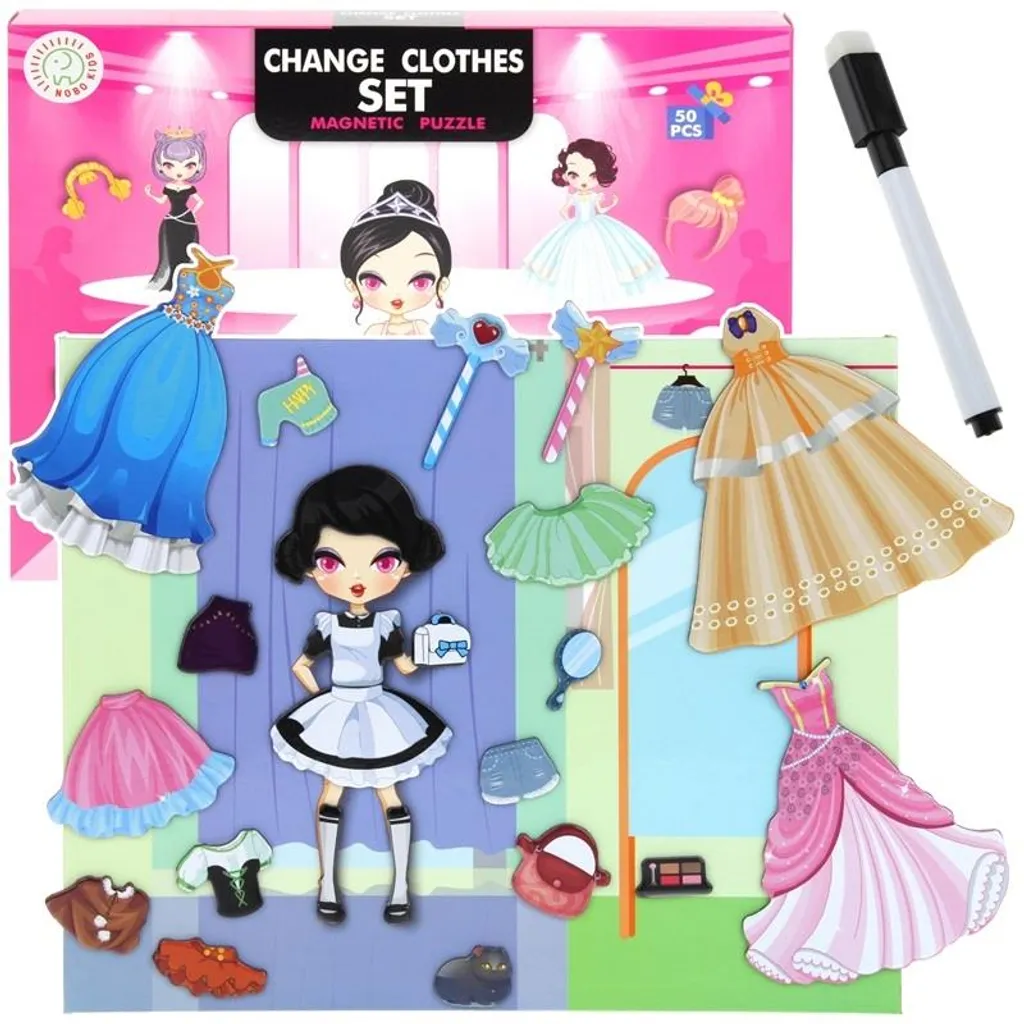 Puzzle Dressing Dolls magnétique - Fini les pièces perdues en jouant