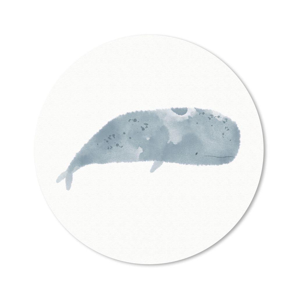 MuchoWow Mauspad Mousepad Pottwal - Meerestiere - Aquarell 40x40 cm - Mousepads - Maus Mat - Pad - Mausunterlage - Schreibtisch Accessoires