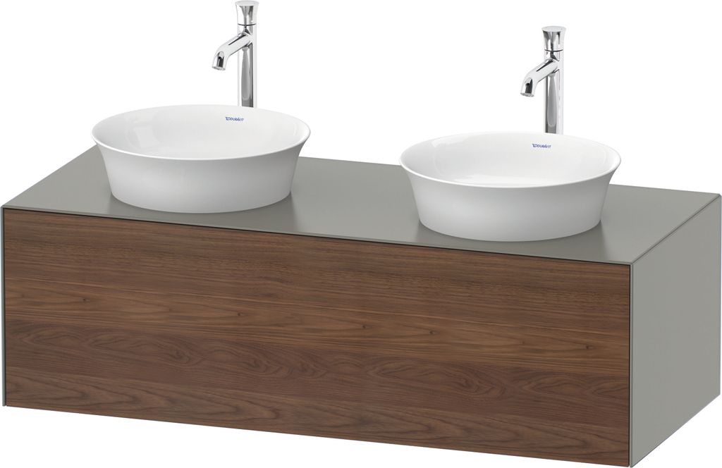 Duravit White Tulip, Waschtischunterbau wandhängend, Breite 1300 x Tiefe 550mm, mit 1x Auszug, mit Tip-on Technik, WT4978B7792
