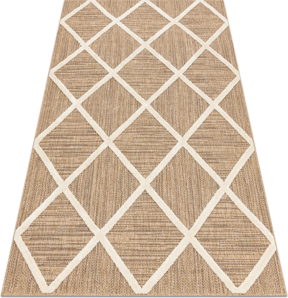Tapis beige structurel 120x170 cm SPARK 0708A à motifs géométriques