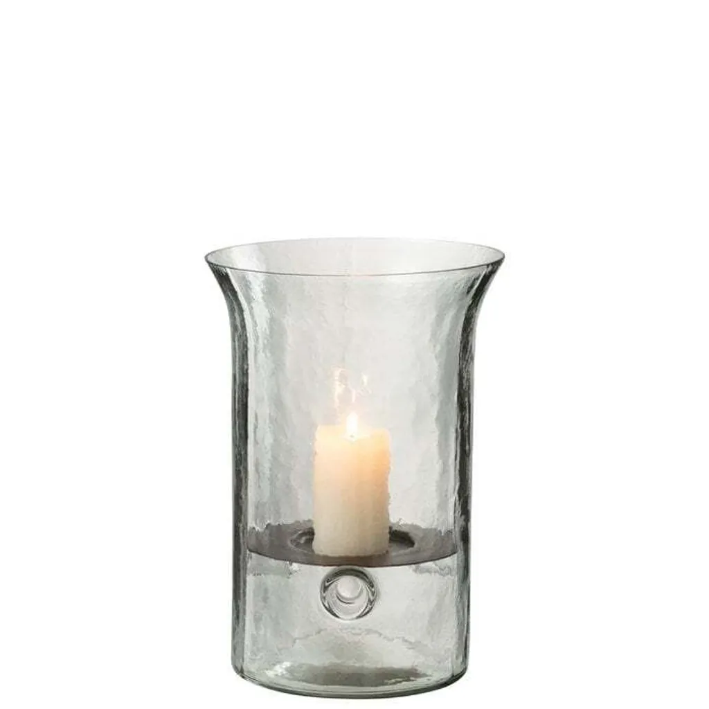 Bougeoir en Verre Nébulisé J-Line Transparent Petit Format Design