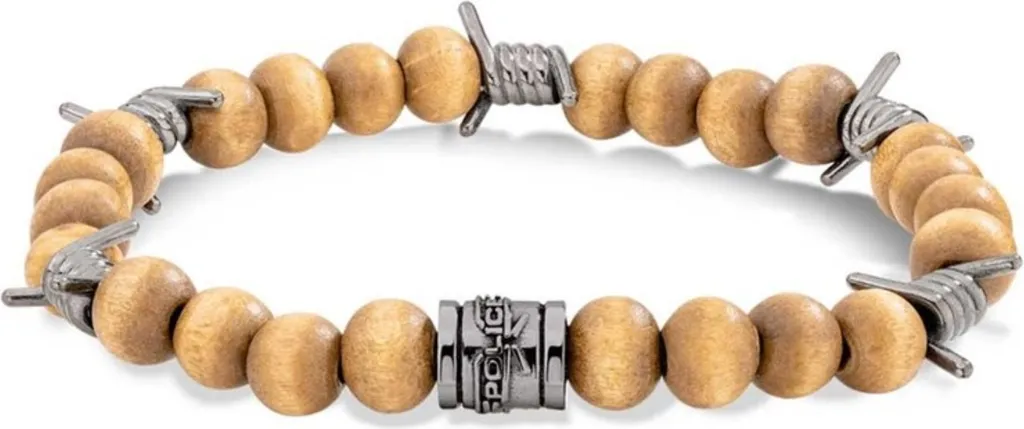 Bracciale Police PEJGB2112332 Uomo in Acciaio e Resina Beige 20cm