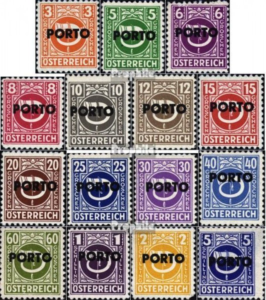 Briefmarken Österreich 1946 Mi P189-P203 (kompl.Ausg.) postfrisch Portomarken