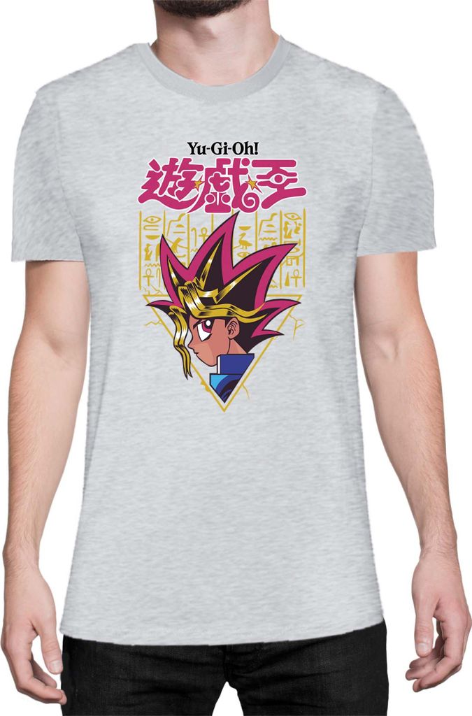 Herren T-Shirt Japan Manga Anime Comics Yu Gi 022, Man 2XL / Grau