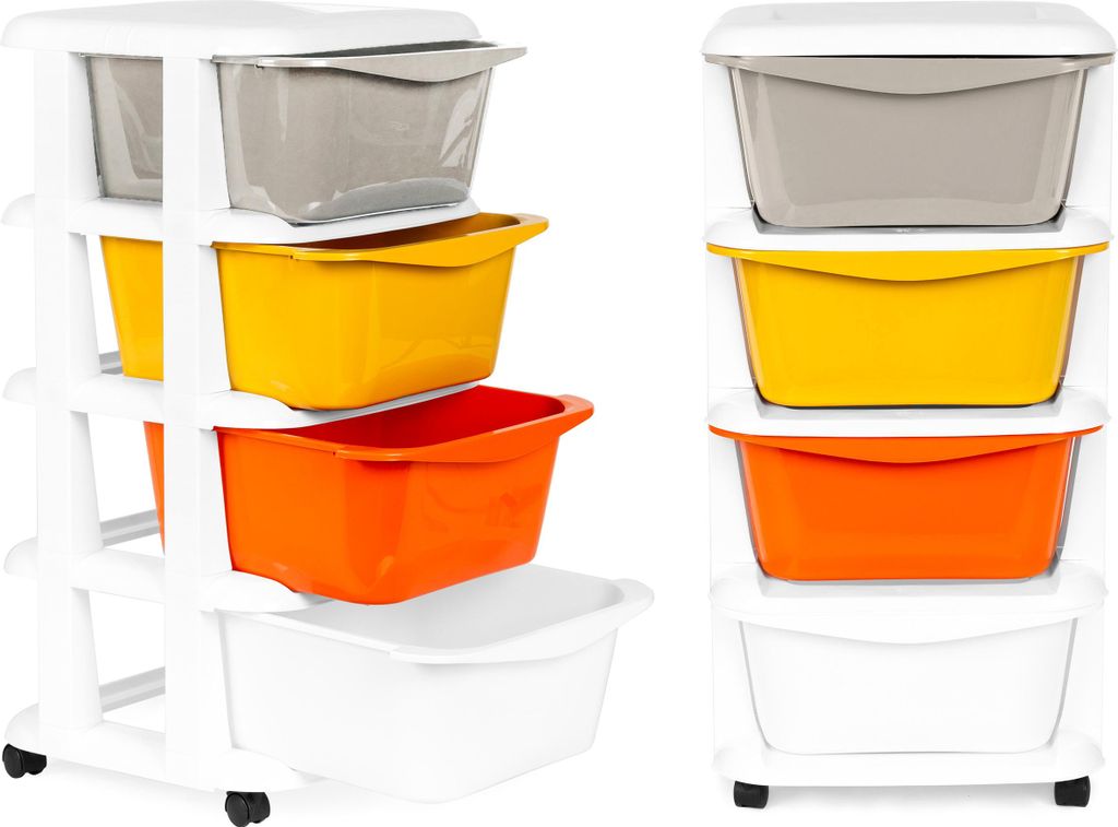 Organisateur de rangement avec 4 tiroirs coulissants, pieds Image du produit 