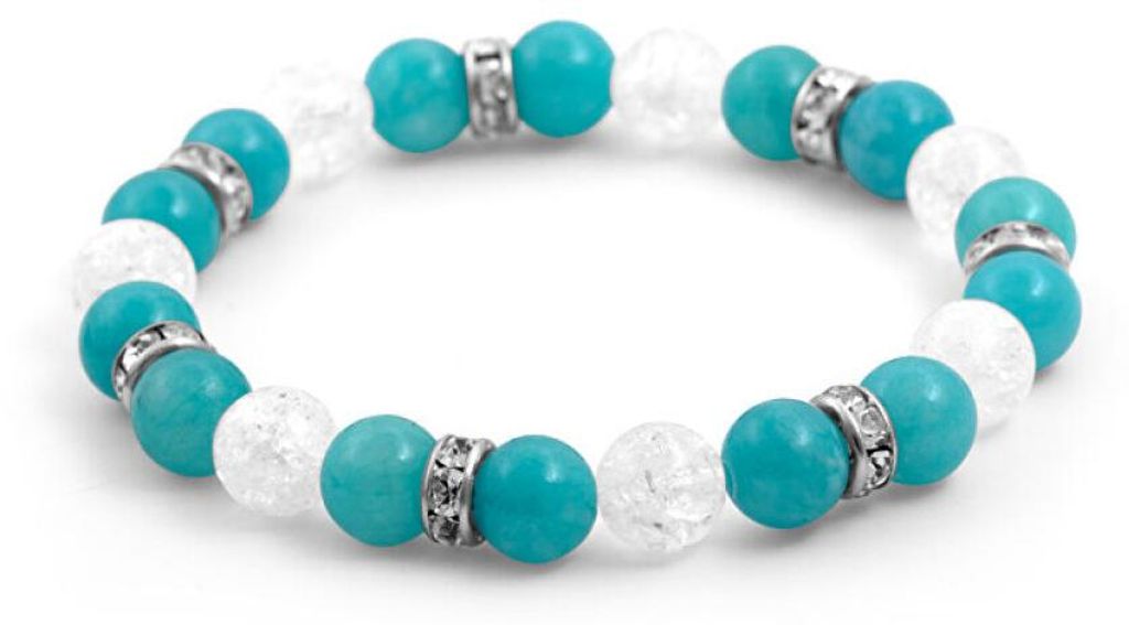 Perlenarmband aus Calcit und Kristall MINK72 / 18