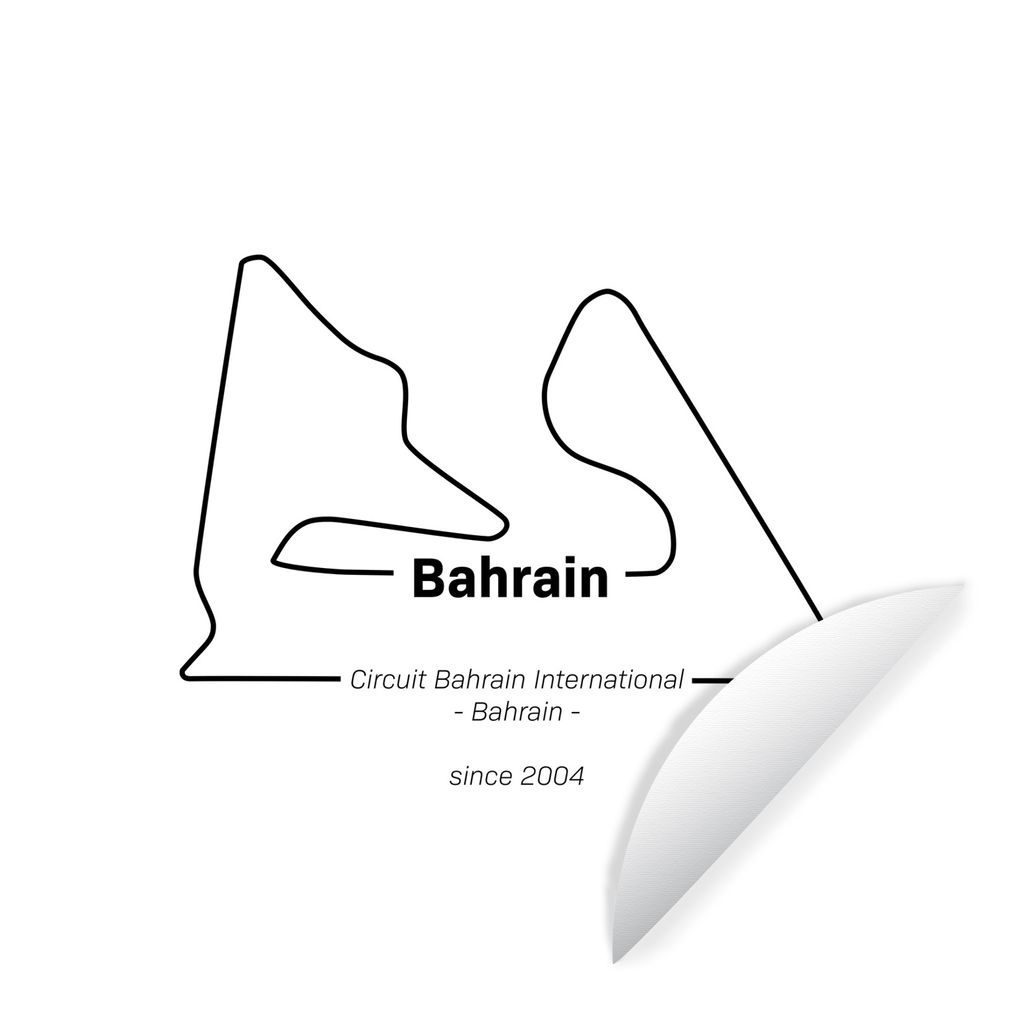 MuchoWow Runde Wandtattoo - Wandsticker Tapete Aufkleber Bahrain - Formel 1 - Rennstrecke Ø 50 cm Selbstklebend und Repositionierbar - Wandaufkl...