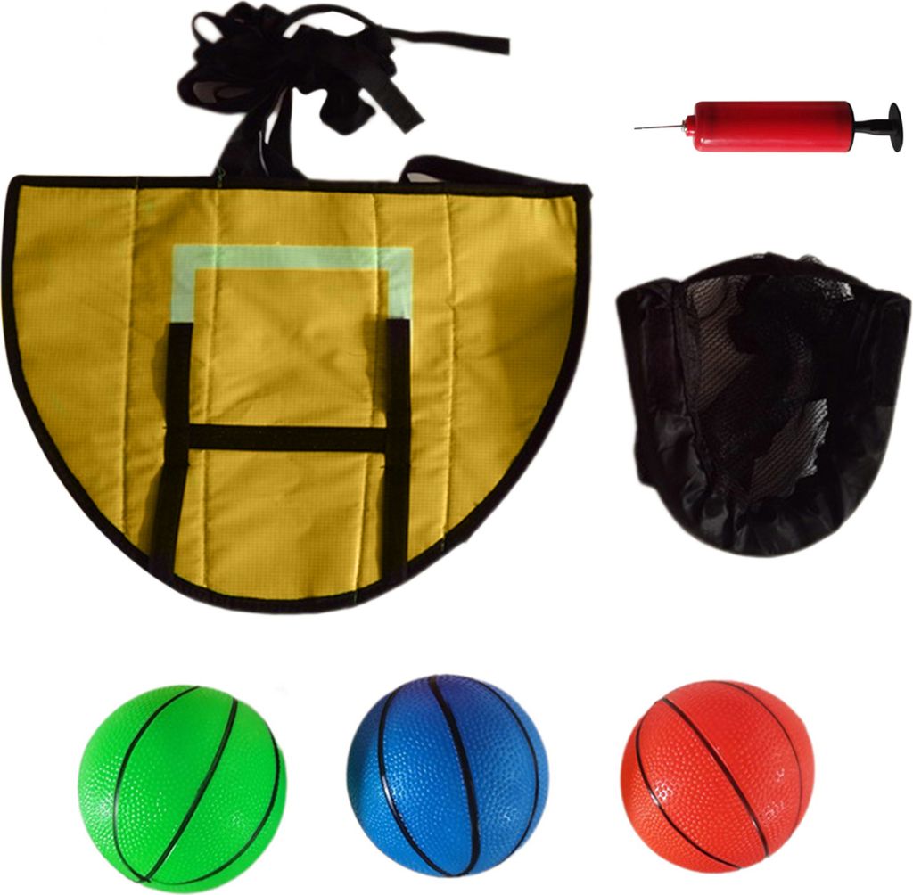 Trampolin-Basketballkorb mit 3 Bällen, Pumpe, wasserdicht, für Kinder und Erwachsene, für drinnen und draußen, Garten, Basketball, Wurfspiel, T...