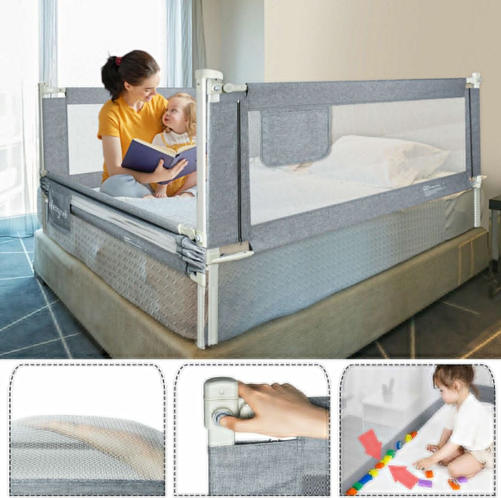 NAIZY Bettgitter Für Kinder - Höhenverstellbarer Rausfallschutz 50-60cm