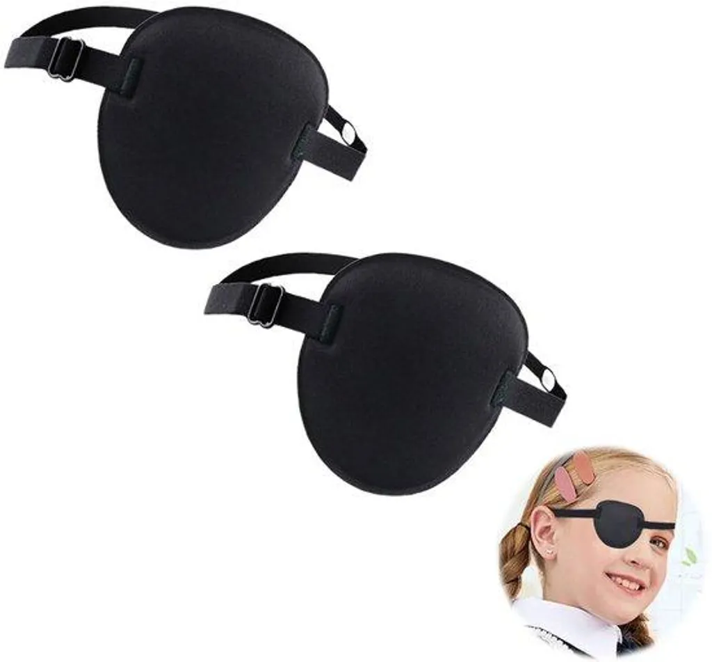 Cache-œil postopératoire 3D ajustable noir pour convalescence oculaire